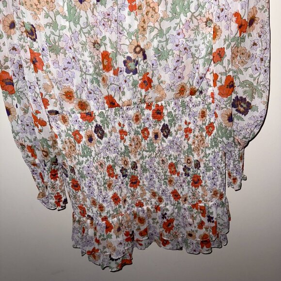 Veronica Beard "Saera" Floral Smocked Mini Dress - Women's US Size 8 - Picture 11 of 15